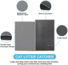 img 3 attached to 🐱 Bull-o Cat Litter Mat: 24” X 15” Honeycomb Double-Layer Design for Effective Scatter Control, Waterproof & Easy to Clean with Urine Proof Material