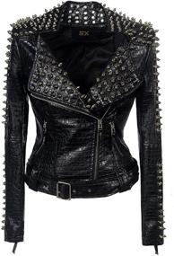 img 2 attached to 🔥 Edgy and Trendy: SX Leather Studded Streetwear for Women Riders