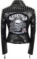 🔥 edgy and trendy: sx leather studded streetwear for women riders logo