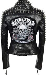 img 3 attached to 🔥 Edgy and Trendy: SX Leather Studded Streetwear for Women Riders