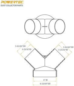 img 2 attached to 🪚 Enhanced Woodworking Dust Collection System: POWERTEC 70189 6-Inch to 4-Inch Hose Reducer Dust Collector Y-Fitting