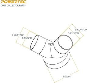 img 1 attached to 🪚 Enhanced Woodworking Dust Collection System: POWERTEC 70189 6-Inch to 4-Inch Hose Reducer Dust Collector Y-Fitting