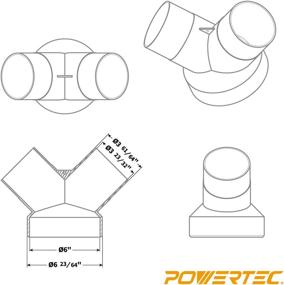 img 3 attached to 🪚 Enhanced Woodworking Dust Collection System: POWERTEC 70189 6-Inch to 4-Inch Hose Reducer Dust Collector Y-Fitting