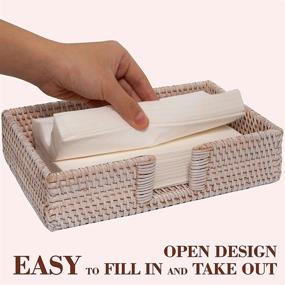 img 2 attached to 🏺 Rectangular Rattan Bathroom Storage Countertop