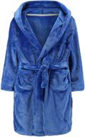 tunoluker boys bathrobes, soft plush hooded robes for toddler kids- cozy fleece pajamas sleepwear - boys &amp; girls logo