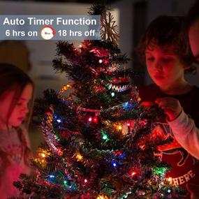 img 3 attached to 🎄 TURNMEON Multicolor Christmas String Lights - 66Ft 200 LED Decoration with Timer, Remote, 8 Modes | Battery Operated Green Wire | Waterproof for Home Indoor Outdoor Xmas Tree Yard Garden Patio