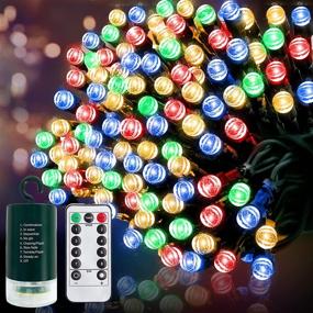 img 4 attached to 🎄 TURNMEON Multicolor Christmas String Lights - 66Ft 200 LED Decoration with Timer, Remote, 8 Modes | Battery Operated Green Wire | Waterproof for Home Indoor Outdoor Xmas Tree Yard Garden Patio