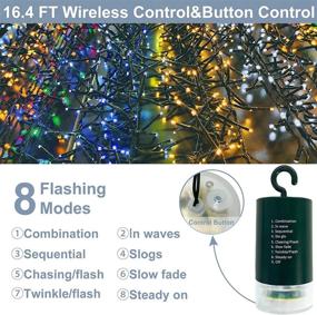 img 2 attached to 🎄 TURNMEON Multicolor Christmas String Lights - 66Ft 200 LED Decoration with Timer, Remote, 8 Modes | Battery Operated Green Wire | Waterproof for Home Indoor Outdoor Xmas Tree Yard Garden Patio