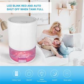 img 2 attached to 🌙 Ultra Quiet Sleep Mode & RGB LED Night Light Dehumidifier for Home up to 320 sq ft - Ideal for Rooms, Basements, Bedrooms, Bathrooms, Garages, Wardrobes, RVs, Caravans, Boats, and Storage