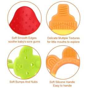 img 3 attached to 👶 BPA Free Silicone Baby Teethers: 6-Pack Teething Toys for Natural Brain Development and Soothing Infant Gums