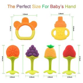 img 2 attached to 👶 BPA Free Silicone Baby Teethers: 6-Pack Teething Toys for Natural Brain Development and Soothing Infant Gums