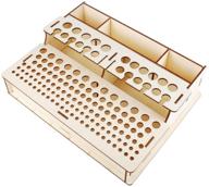 🧰 leather tool holder - wooden craft organizer box for leather tools storage - nw leather tools shelf (104) logo