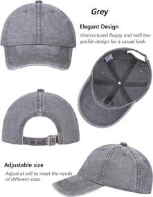 img 1 attached to 🧢 AOSMI 3 Pack Vintage Washed Cotton Adjustable Baseball Caps for Men and Women - Unstructured Low Profile Plain Classic Dad Hat Set