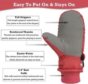 img 1 attached to Thinsulate Waterproof Winter Mittens: Essential Girls' Cold Weather Accessories