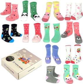 img 4 attached to 🧦 Cotton Fashion Crew Socks 12 Pair Pack for TeeHee Little Girls