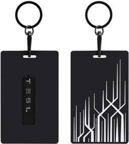 img 4 attached to 🔑 Tesla Model 3, Model Y Silicone Key Card Holder & Key Chain: Secure and Stylish Accessory