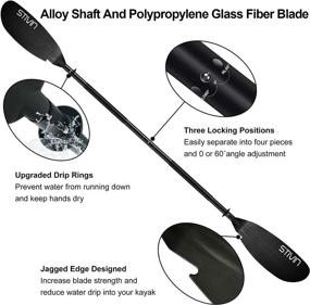 img 3 attached to 🚣 STIVIN Adjustable Kayak Paddle 4-Piece Aluminum Shaft with Floating PP Blade, Free Leash, Comfort Non-Slip Grip, 91.7-inch Lightweight Paddles for Kayaking, Fishing, Canoeing, Touring, Recreation - Available in 5 Colors