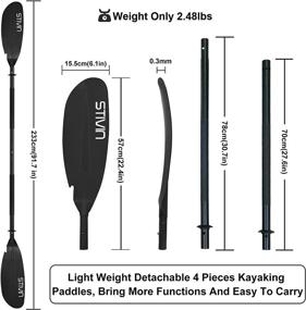 img 2 attached to 🚣 STIVIN Adjustable Kayak Paddle 4-Piece Aluminum Shaft with Floating PP Blade, Free Leash, Comfort Non-Slip Grip, 91.7-inch Lightweight Paddles for Kayaking, Fishing, Canoeing, Touring, Recreation - Available in 5 Colors