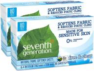 🧺 seventh generation fabric softener sheets, free & clear - 2 pack, 80-count each (packaging varies) logo