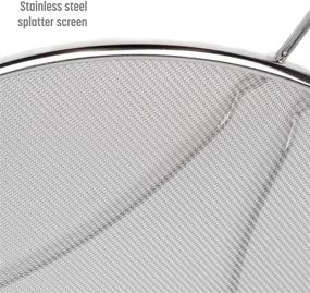 img 1 attached to 🔥 Goodful Stainless Steel Splatter Screen Set - Fine Mesh Grease Guard Shield for Clean Stoves and Pans, 10-Inch and 13-Inch - Prevent Burns While Cooking