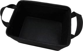 img 1 attached to 📦 Felt Storage Basket with Handles - Collapsible Organizer Box for Bedroom, Office, and Closet (Black, 14.2L×10.3W×8.7H)