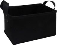 📦 felt storage basket with handles - collapsible organizer box for bedroom, office, and closet (black, 14.2l×10.3w×8.7h) logo