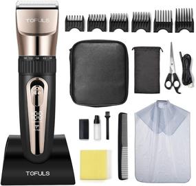 img 4 attached to Professional Hair Clippers for Men - Men's Beard Trimmer & Hair Cutting Kit: Electric Trimmer for Men's Haircut with Cordless Rechargeable Feature, LED Display - Ideal for Barbers
