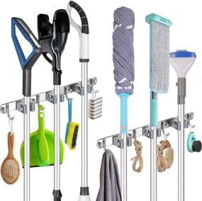 img 4 attached to 🧹 Organize Your Cleaning Essentials with the Stainless Broom Holder Adhesive Hanger