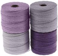 beadsmith super-lon cord - lilac mix - four 77 yard spools | size 18 high-quality beading cord logo