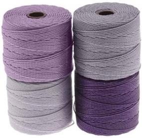 img 1 attached to BeadSmith Super-Lon Cord - Lilac Mix - Four 77 Yard Spools | Size 18 High-Quality Beading Cord