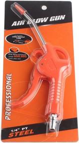 img 1 attached to 🔫 Orange Pistol Grip Air Blow Gun with Angled Bent Nozzle – Superior Air Blowing Efficiency!