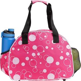 img 2 attached to Pik'le'Ball Women's Premium Pickleball Bag - The Original Pickleball Tote with Water Bottle Holder, Racquet/Paddle Case. Accommodates More Than 2 Paddles. Versatile Athletic Sling Bag in Pink/Blue