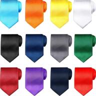 👔 premium 12-piece set: boys clip-on neckties - pre-tied, solid color neckties with elastic neck strap for formal events, weddings, graduation & school uniforms logo
