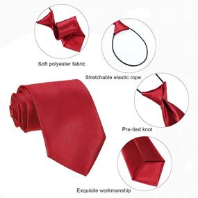 img 2 attached to 👔 Premium 12-Piece Set: Boys Clip-On Neckties - Pre-Tied, Solid Color Neckties with Elastic Neck Strap for Formal Events, Weddings, Graduation & School Uniforms