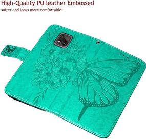 img 3 attached to 🦋 Stylish Butterfly Floral Moto G Power 2021 Wallet Case with Kickstand and Card Holder Slots - Green