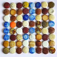 🎨 1 pound bulk round mosaic tiles: colorful ceramic pieces for diy crafts & mosaic art - 30mm logo