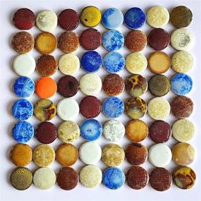 img 4 attached to 🎨 1 Pound Bulk Round Mosaic Tiles: Colorful Ceramic Pieces for DIY Crafts & Mosaic Art - 30mm