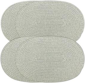 img 4 attached to 🔆 Braided Corded Oval Placemat with a Chic and Fashionable Design