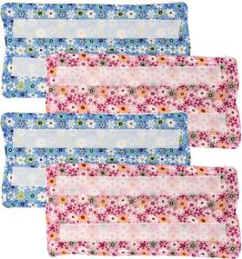 img 2 attached to 🧼 Xanitize Reusable Wet Mop Pads for Swiffer Wet Jet: Washable Cotton Refill for Eco-Friendly Wet Floor Mopping (Blue & Pink Flower)