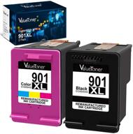 🖨️ high yield valuetoner remanufactured ink cartridge replacement for hp 901xl 901 xl - compatible with officejet 4500, j4524, j4540, j4550, j4580, j4624, j4680 printers, 1 black, 1 tri-color, 2 pack logo