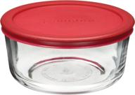 🍽️ anchor hocking classic glass food storage container with red lid - 4 cup capacity: convenient and stylish kitchen organization логотип