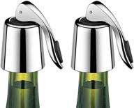 erhiry wine bottle stopper stainless steel: silicone plug, expanding & reusable wine saver - 2 pack logo