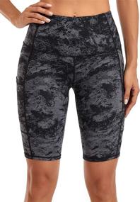 img 2 attached to 🩳 Oalka Women's High Waist Workout Running Shorts with Side Pockets - Perfect for Yoga