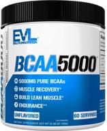 🏋️ evlution nutrition bcaa5000 powder - 5g bcaas for peak performance, efficient recovery, extended endurance, muscle growth, ideal for keto diets, no artificial sweeteners, 60 servings, unflavored logo