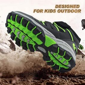 img 1 attached to 🥾 Brooman Youth Hiking Boots - Unisex Outdoor Adventure Shoes for Kids