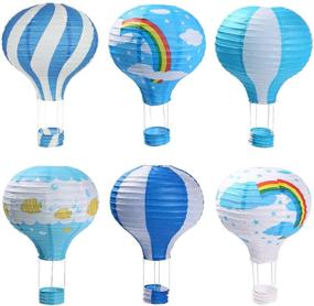 img 4 attached to 🎈 Blue Hot Air Balloon Paper Lanterns, Pack of 6, Ideal for Wedding, Birthday, Engagement, Christmas Party Decoration