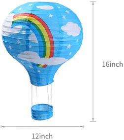 img 2 attached to 🎈 Blue Hot Air Balloon Paper Lanterns, Pack of 6, Ideal for Wedding, Birthday, Engagement, Christmas Party Decoration