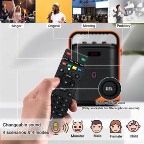 img 3 attached to 🎙️ Портативный микрофонный динамик JYX с Bluetooth 5.0: Перезаряжаемая система PA с FM-радио, пультом дистанционного управления, поддержкой TF-карты/USB