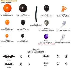 img 2 attached to 🎃 Halloween Balloon Arch Garland Kit 159pcs - Agate Grey Black Orange Purple Balloons, Spider Balloons, Long Balloon, 3D Bat Sticker - Ideal for Halloween Theme Party Background, Classroom Decorations by Bonropin