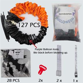 img 3 attached to 🎃 Halloween Balloon Arch Garland Kit 159pcs - Agate Grey Black Orange Purple Balloons, Spider Balloons, Long Balloon, 3D Bat Sticker - Ideal for Halloween Theme Party Background, Classroom Decorations by Bonropin